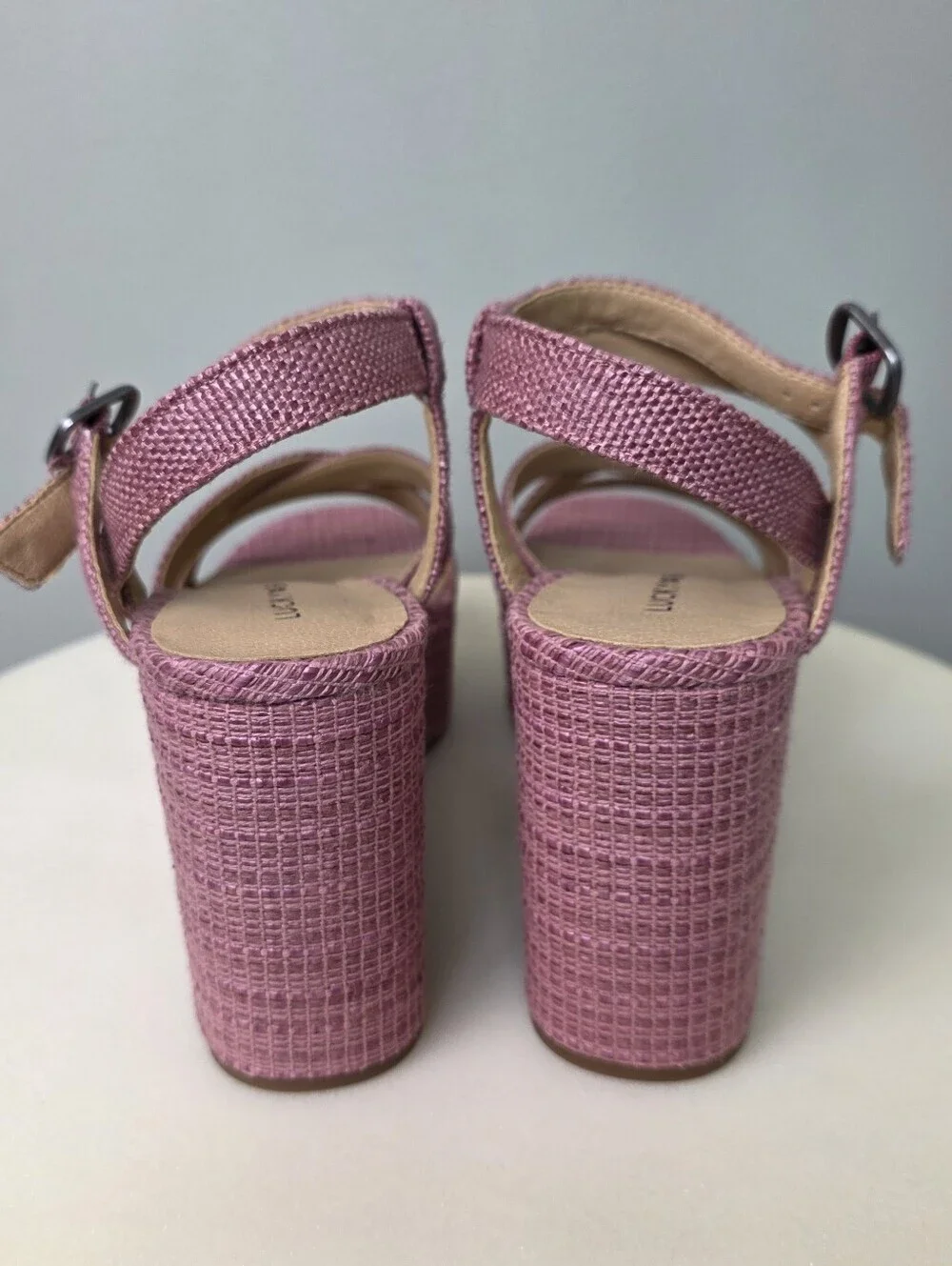 Lucky Brand Carlisha Wedge Platform Sandal Rose Vada Woven Pink 7.5M NEW!